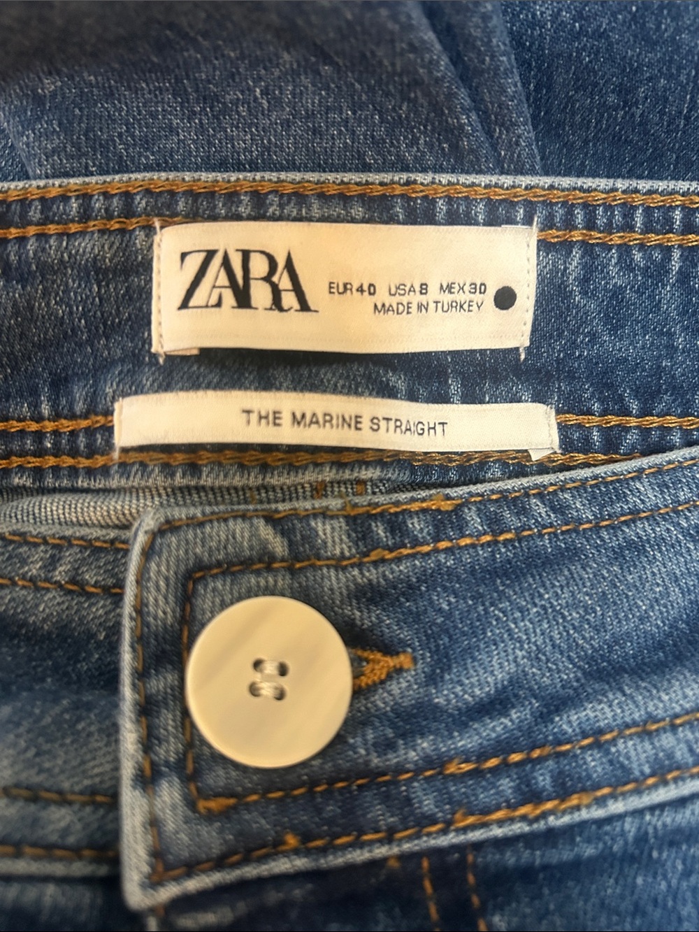 Zara Marine Straight Wide Leg Jeans - Picture 3 of 4